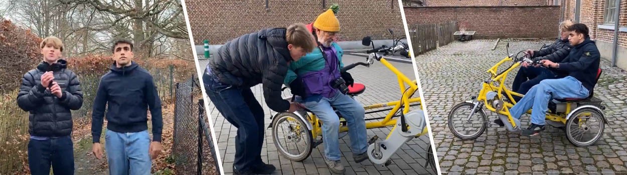 Nino et Zak lancent un projet vélo intergénérationnel pour la maison de repos Le Val d’Orbais !