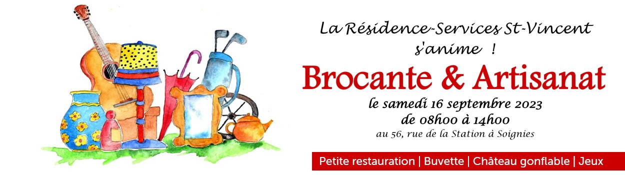 Première édition " Brocante & Artisanat" à la Résidence-Services MMI de Soignies