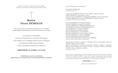 Décès de Monsieur Pierre Demolin, Président du conseil d'administration - Paragraphe 0 - Image 0